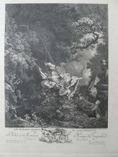 Gravure ancienne Les Hasards