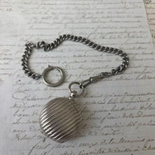 Porte Louis Forme Forme Montre De Gousset Métal Argenté Chaine De Montre 1900