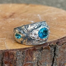 Chevalière fait à la main Argent Massif 925 l'héritage Ottoman haute joaillerie