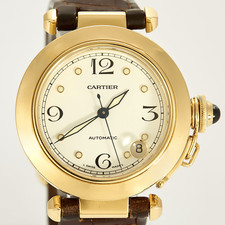 CARTIER - Pasha - Montre en or jaune à boitier rond à mouvement automatique