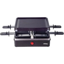 WEASY LUGA40 Noir Appareil à Raclette et Grill 4 personnes - 600W - Plaque amovi