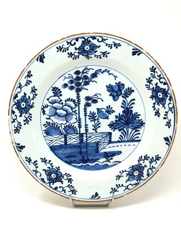 Grand plat creux bleu chine - plat,
