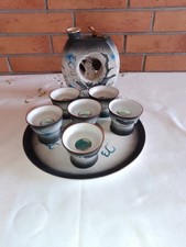 Service À Saké Femme Érotique Dragon Bleu Et Gris