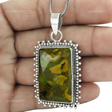 Coussin Jaspre Grenate Ilus Pierre Précieuse Argent Solide Bezel Femme Pendentif