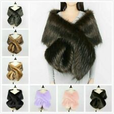 Femme Fausse Fourrure Hiver Châle Bolero Étole Chaud Souple Mariage Cape Écharpe
