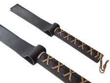 Cravache Martinet Battoir Tapette Fetish en Cuir Noir Leather Slapper