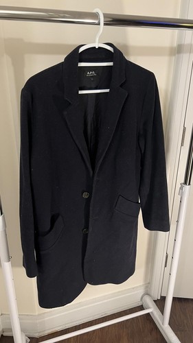 Black pea coat large - coat,