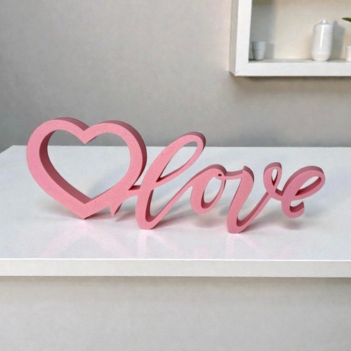 Pink love heart tabletop shelf - pink,