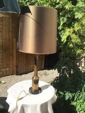 Superbe grande lampe Pied de lampe en bronze socle marbre style empire abat-jour