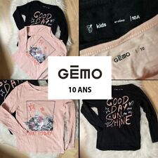 Lot de 2 t-shirts manches longues GEMO 10 ans