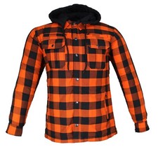 Veste Chemise Biker En Aramide KEV Orange En Flanelle