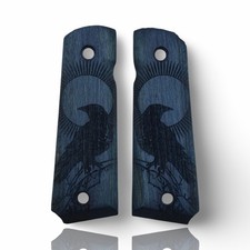 Poignées bleues Colt 1911 - design de branche patriotique Eagle Sunburst -...