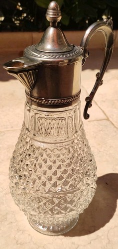 Carafe verre taillé - en, et