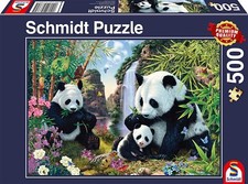 SCHMIDT - Puzzle La famille de panda à la cascade – 500 pièces -  - SCM57380