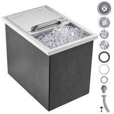 VEVOR Bac à Glace Encastrable 456x304x371 mm Boîte Isotherme pour Glace en Inox