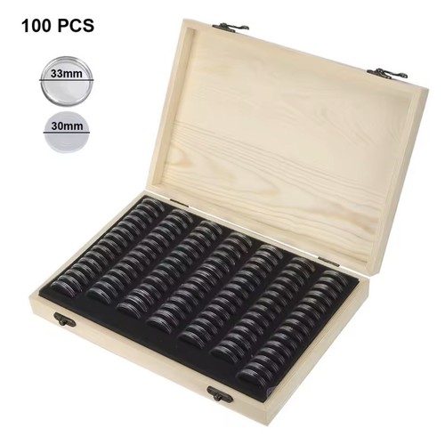 Boîte numismatique bois 100 - numismatique,