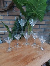 Lot 7 Verres à pied à Eau Cristal Taillé Facettes Style Baccarat ? Anciens 010