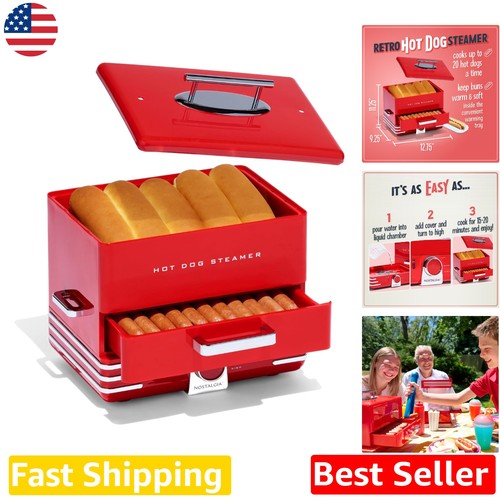 Large red hot dog steamer - dog,