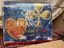 Ancien Coffret Cartes À Jouer Ciel De France Micro Cie Paris 1948