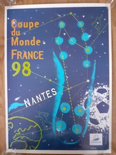 AFFICHE ORIGINALE POSTER COUPE DU MONDE FOOTBALL FRANCE 1998 - NANTES