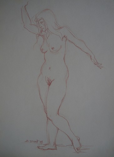 Dessin sanguine etude nu - sanguine,