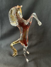 Sculpture/Figurine Cheval Murano à poser en posture/cabré Verre Dart