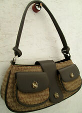 -AUTHENTIQUE  sac à main TED LAPIDUS  toile/cuir  TBEG vintage bag 60's