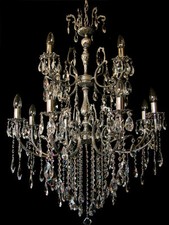 RÉSENLUSTRE RÉSEN CHANDELIER VÉRITABLE CRISTAL ANTIQUE ARGENT, Applique Murale
