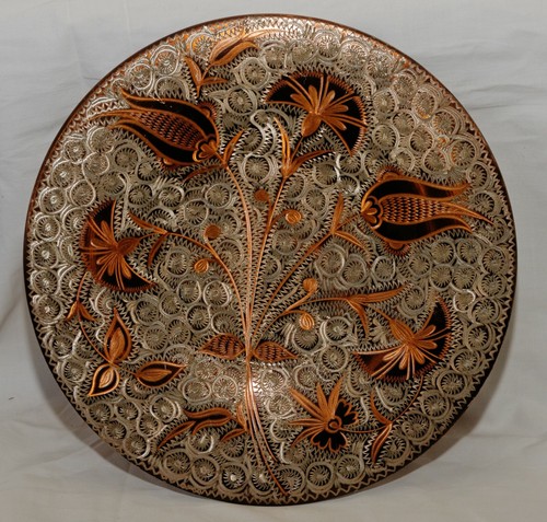 Assiette décorative cuivre