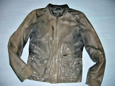 Blouson IKKS cuir d'agneau vert M