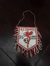 Ancien FANION A.S CANNES COUPES D'EUROPE Football Maillot Vintage Pennant