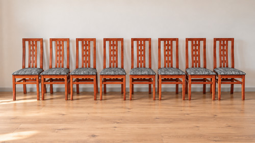 Lot chaises en teck - de,
