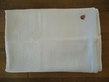 NAPPE LIN DAMASSE MONOGRAMME AB LINGE ANCIEN