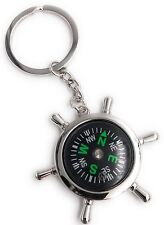 Boussole Marin Roue De Gouvernail Marin Porte-Clés Pendentif En Métal