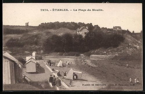 Cpa étables plage du - plage,