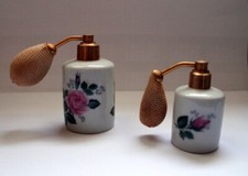 LOT DE 2 ANCIENS VAPORISATEURS PARFUM "VAPOCLER CLERCYGNE" PORCELAINE DE LIMOGES