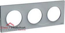 Plaque triple Odace Style gris entraxe 71mm Schneider S520706A1