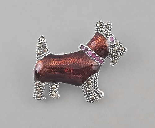 Broche émaillée chien - broche,