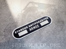 PLAQUETTE SIRENE FR M201 ALU . JEEP DODGE WILLYS US WW2