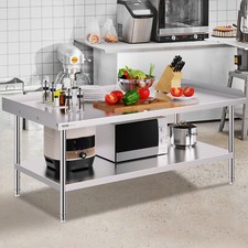 VEVOR Table de Travail en Inox Table de Préparation 76,2x152,4 cm Restaurant