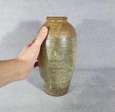 Ancien et superbe vase en grés de forme ovoïde Rémi Bohnert Ratilly 1977