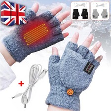 Gants chauffants électriques hiver alimentés par USB chauffe-doigts complets et demi Royaume-Uni