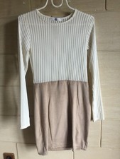 Superbe robe Missguided blanche beige transparent suédine daim S 36