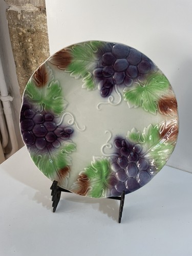 Ancienne assiette barbotine - assiette,