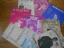 COLLECTION  LOT PARTITIONS PIAF MONTAND POLIN PERCHICOT DALIDA FERRE SHEILA