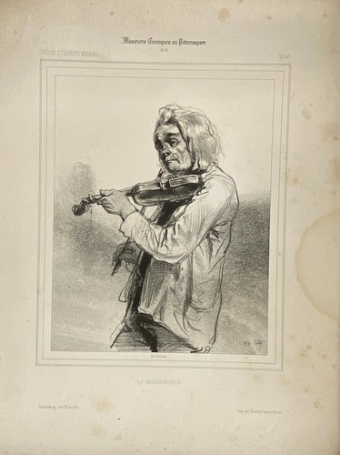 Lithographie gavarni musiciens - lithographie,