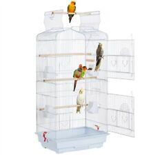 Cage Oiseaux Portable Perruche Calopsitte Canaries Inséparable Mandarin Blanche