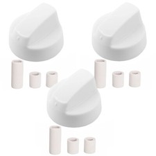 Blanc Plaque de Cuisson Four Bouton Gaz Électrique Cuisinière Grille Contrôle