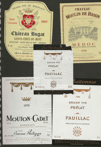 Etiquettes vin bordeaux - bordeaux,