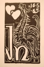 SEIZ BREUR MENU 1965 GRAVURE
